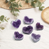 NNETM Amethyst Heart-Shaped Crystal Ornament for Home Decor & Gifts