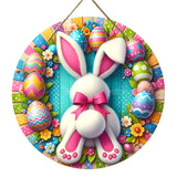 NNETM Vibrant Easter Bunny & Egg Wooden Garland Sign