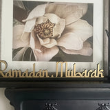 NNETM Wooden Ramadan Mubarak Table Sign Decor