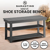NNEDPE Maeve Shoe Storage Bench - Grey