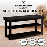 NNEDPE Maeve Shoe Storage Bench - Black
