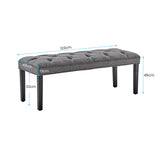 NNEDPE Cate Button-Tufted Upholstered Bench by - Dark Grey