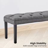 NNEDPE Cate Button-Tufted Upholstered Bench by - Dark Grey