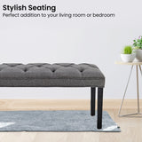 NNEDPE Cate Button-Tufted Upholstered Bench by - Dark Grey
