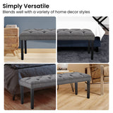 NNEDPE Cate Button-Tufted Upholstered Bench by - Dark Grey