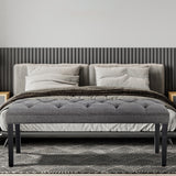 NNEDPE Cate Button-Tufted Upholstered Bench by - Dark Grey