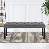 NNEDPE Cate Button-Tufted Upholstered Bench by - Dark Grey