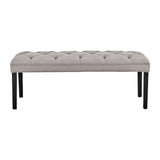 NNEDPE Cate Button-Tufted Upholstered Bench by - Light Grey