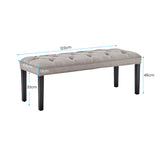 NNEDPE Cate Button-Tufted Upholstered Bench by - Light Grey