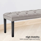 NNEDPE Cate Button-Tufted Upholstered Bench by - Light Grey