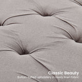 NNEDPE Cate Button-Tufted Upholstered Bench by - Light Grey