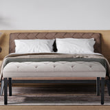 NNEDPE Cate Button-Tufted Upholstered Bench by - Light Grey