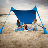 NNEDPE Beach Tent Canopy Sunshade 2m x 2m - Blue