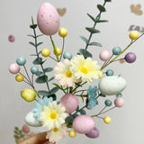 NNETM Pastel Eggs Easter Artificial Flower Bouquet Faux Floral