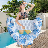 NNETM Leaf Pattern U-Shape Inflatable Pool Float Lounger
