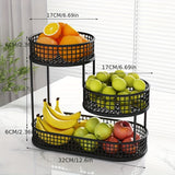 NNETM Luxury Oval Metal Fruit Basket