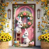 NNETM 2D Easter Door Banner with Rabbits and Eggs