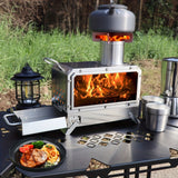 NNETM Outdoor Camping Wood Stove with Fire Viewing Window