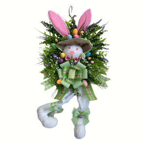 NNETM Easter Bunny Wreath Vintage Spring Hanging Ornament