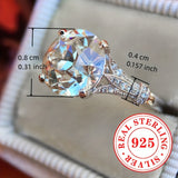 925 Sterling Silver Moissanite Engagement Ring – 4-Prong Vintage Style Wedding Ring