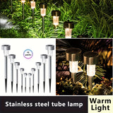 NNETM Solar LED Path Lights Outdoor Stainless Steel (10-Pack)