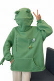 NNETM Cartoon Frog Fleece Zip-Up Hoodie
