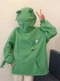 NNETM Cartoon Frog Fleece Zip-Up Hoodie
