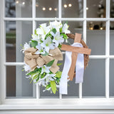 NNETM Easter Wreath with Cross Religious Garland