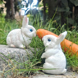 NNETM Rustic Resin Bunny Outdoor Garden Statues (2pcs)