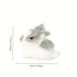 NNETM 4pcs Mini Easter Simulated Rabbit Decorations Set