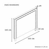 NNEDSZ Bed Head Queen White Headboard Upholstery Fabric Studded Buttons