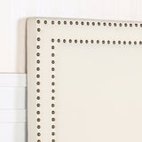 NNEDSZ Bed Head Queen White Headboard Upholstery Fabric Studded Buttons