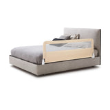 NNECW Height Adjustable Bed Rail with Mesh Cloth for Toddlers-Beige