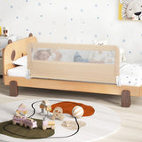 NNECW Height Adjustable Bed Rail with Mesh Cloth for Toddlers-Beige