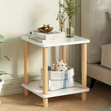 NNETM Sleek Wood-Based Panel and Hardwood Design Side Table