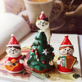 Resin Santa Cat Christmas Miniature Ornaments for Desktop