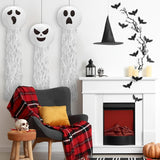 78X20CM Halloween Paper Lanterns/6pcs White Funny Lanterns with Tassel Tree/Spooky Hanging Decorations for Holiday Classroom Birthday/Indoor Outdoor Garden Patio Home Party Decor