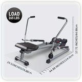 NNETM Foldable Rowing Machine with LCD Monitor - Fitness Trainer(Grey)