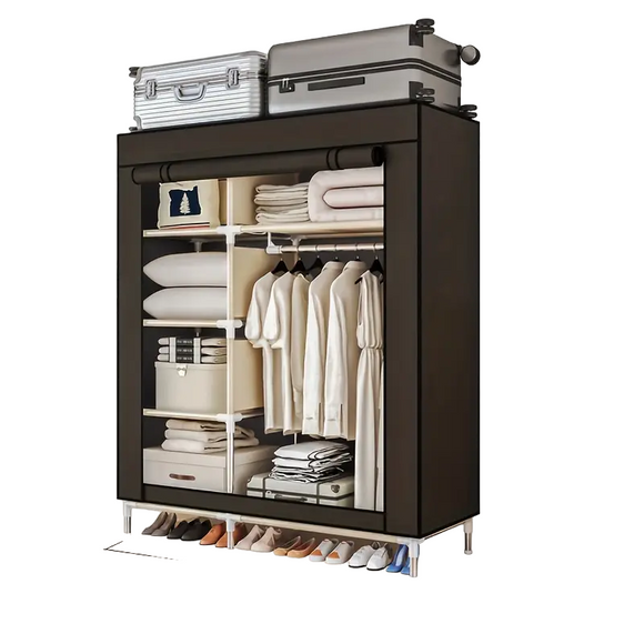 NNETM Modern Clothes Storage Wardrobe with Dustproof Cover