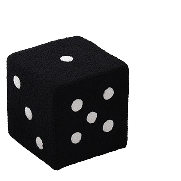 NNEOBA Home Comfort Dice Stool: Multipurpose Waterproof Footstool in Oversize Black
