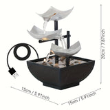 NNETM USB Metal Flower Desktop Fountain for Home Office