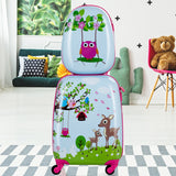 NNECW 2 Pieces Kids Luggage Set with 4 Casters & Retractable Handle