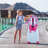 NNECW 2 Pieces Kids Luggage Set with 4 Casters & Retractable Handle