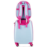 NNECW 2 Pieces Kids Luggage Set with 4 Casters & Retractable Handle