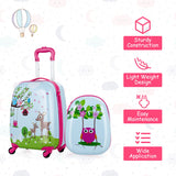 NNECW 2 Pieces Kids Luggage Set with 4 Casters & Retractable Handle