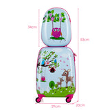 NNECW 2 Pieces Kids Luggage Set with 4 Casters & Retractable Handle