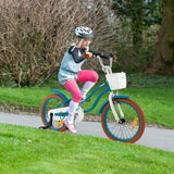 NNECW Kids Bike Adjustable with Handbrake and Basket for 4-8 Years Old-Turquoise-18 inches