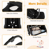 NNECW Folding Infant Stoller with Adjustable Canopy for 0-3 Years Old-Black