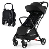 NNECW Folding Infant Stoller with Adjustable Canopy for 0-3 Years Old-Black