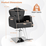 NNECW Heavy Duty Hydraulic Barber Chair with Adjustable Height & 150 KG Capacity